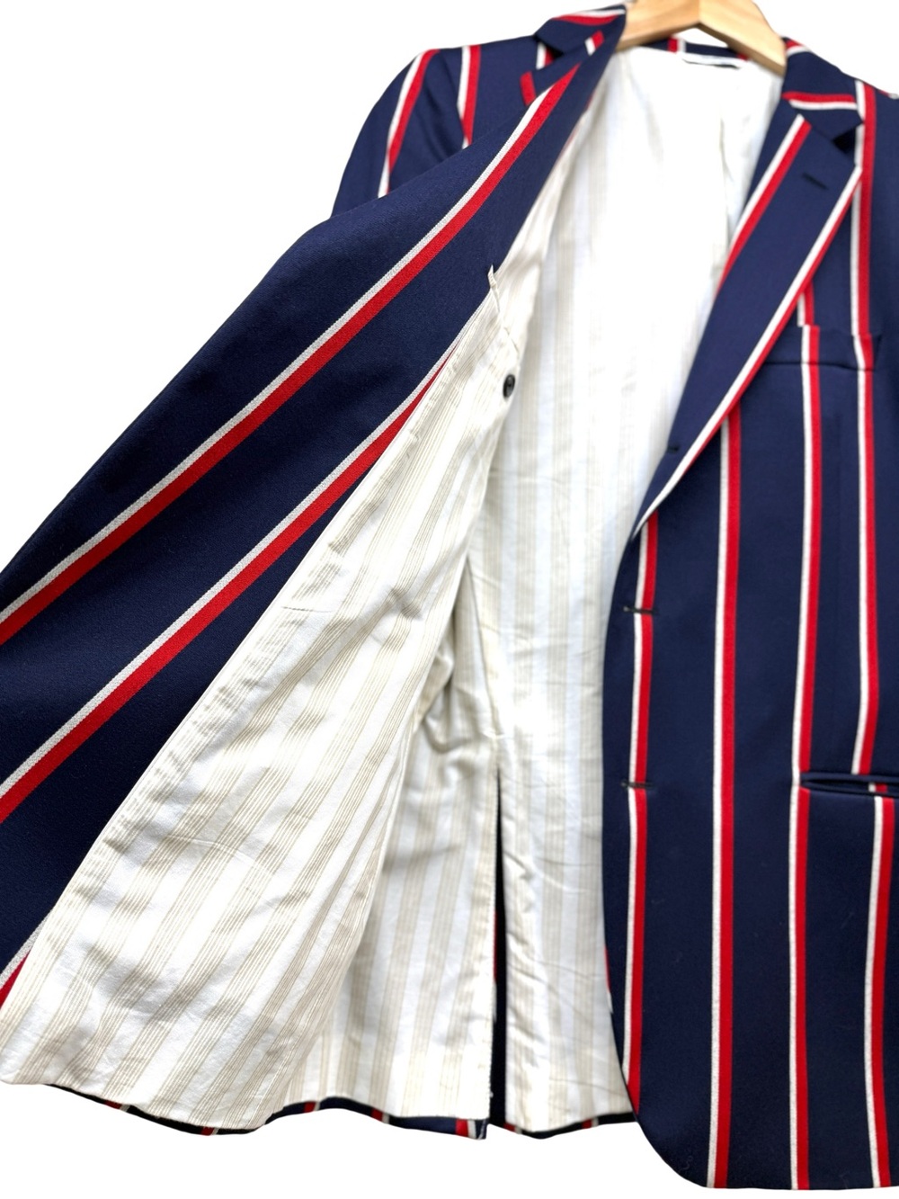 Brooks Brothers Gatsby Navy Blazer with Red & White Stripes - Picture 8 of 12
